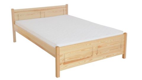 Single bed / Guest bed 78D solid pine wood, clearly varnished - size 120 x 200 cm