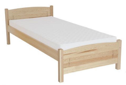 Children's bed / Youth bed 80D, solid pine wood, clearly varnished, incl. slatted bed frame - 120 x 200 cm