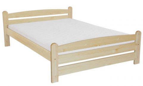 Youth bed solid, natural pine wood 83, includes slatted frame - Dimensions 160 x 200 cm