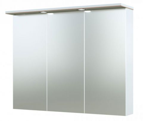 Bathroom - Mirror cabinet Bijapur 11, Colour: Beige Glossy - 73 x 91 x 14 cm (H x W x D)