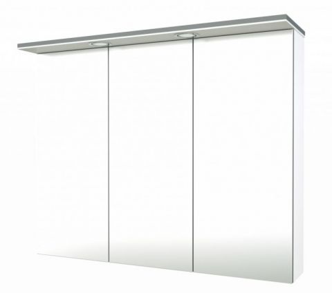 Bathroom - Mirror cabinet Bijapur 09, Colour: White Glossy - 73 x 91 x 14 cm (H x W x D)
