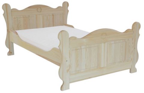 Youth bed solid, natural pine wood 91, includes slatted frame - Dimensions: 160 x 200 cm