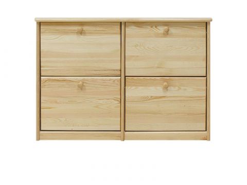 Shoe cabinet 012 solid, natural pine wood - Dimensions 80 x 110 x 29 cm (H x B x T)