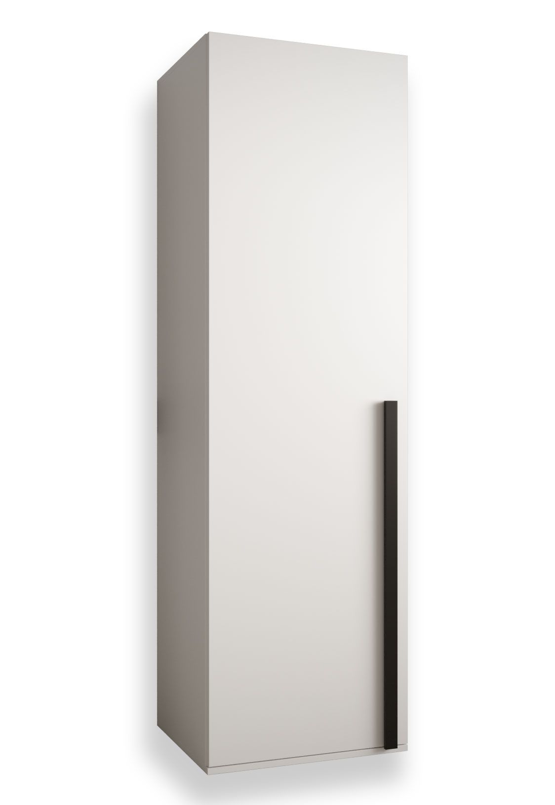 Modern wardrobe Tödi 01, Colour: White matt - Measurements: 184 x 50 x 42 cm (H x W x D), with two compartments and a clothes rail
