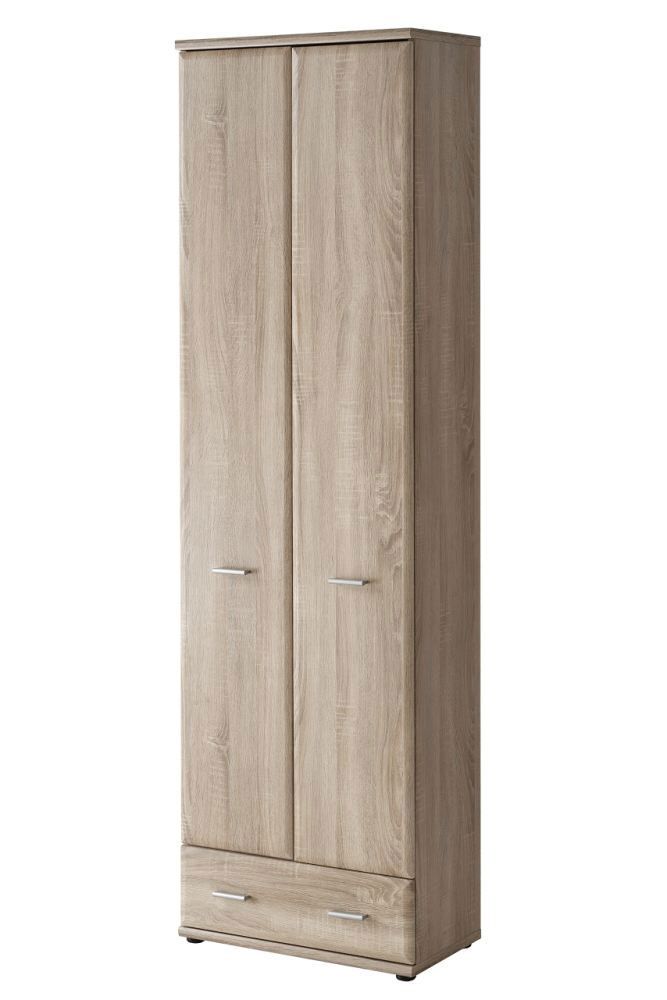 Wardrobe with a clothes rail Bratteli 09, Colour: Sonoma Oak - Measurements: 203 x 60 x 32 cm (H x W x D), with two compartments.