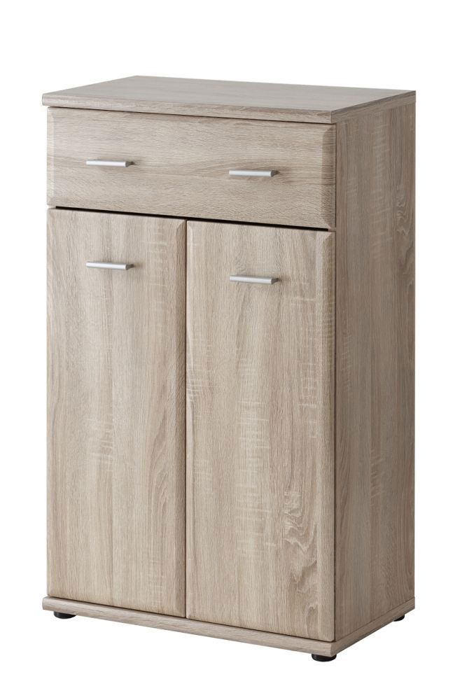 Wardrobe chest of drawers Bratteli 15, Colour: Sonoma Oak - Measurements: 96 x 60 x 32 cm (H x W x D), with three compartments.