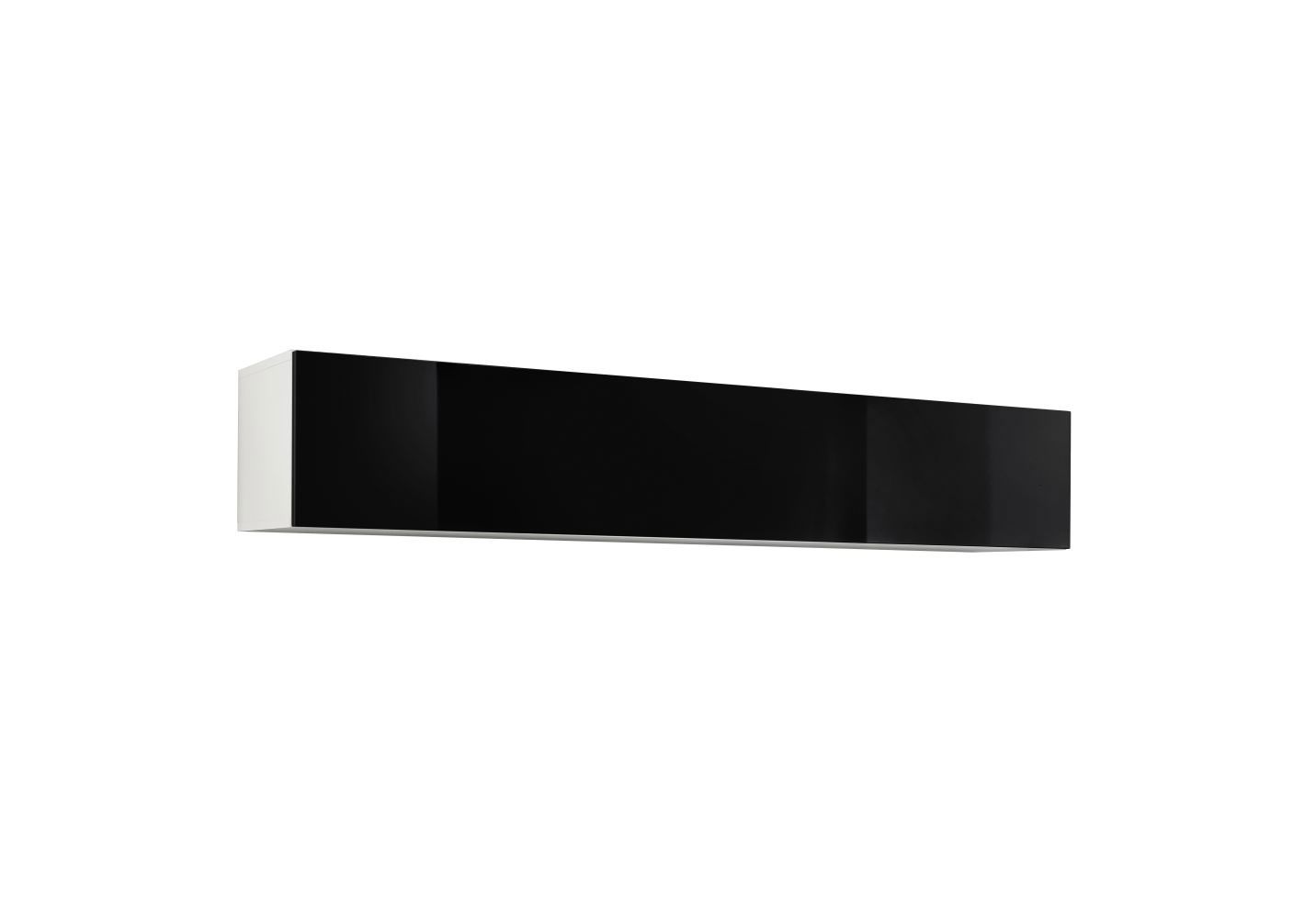 Wall unit living room Raudberg 34, color: black / white - Dimensions: 30 x 160 x 29 cm (H x W x D), with push-to-open function