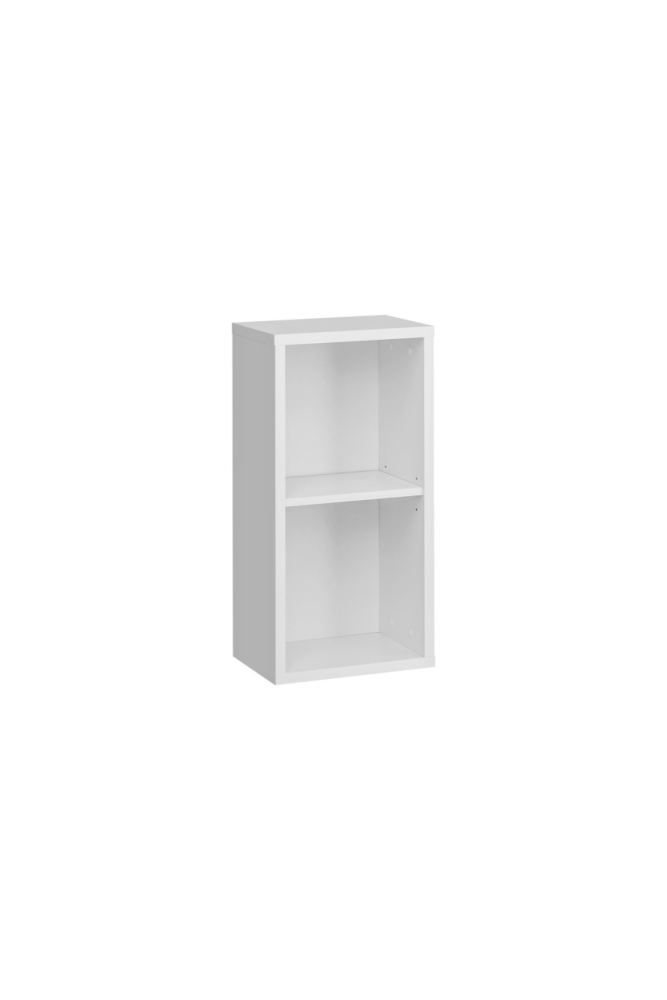 Wall shelf with two compartments Trengereid 05, color: white - Dimensions: 70 x 35 x 25 cm (H x W x D)