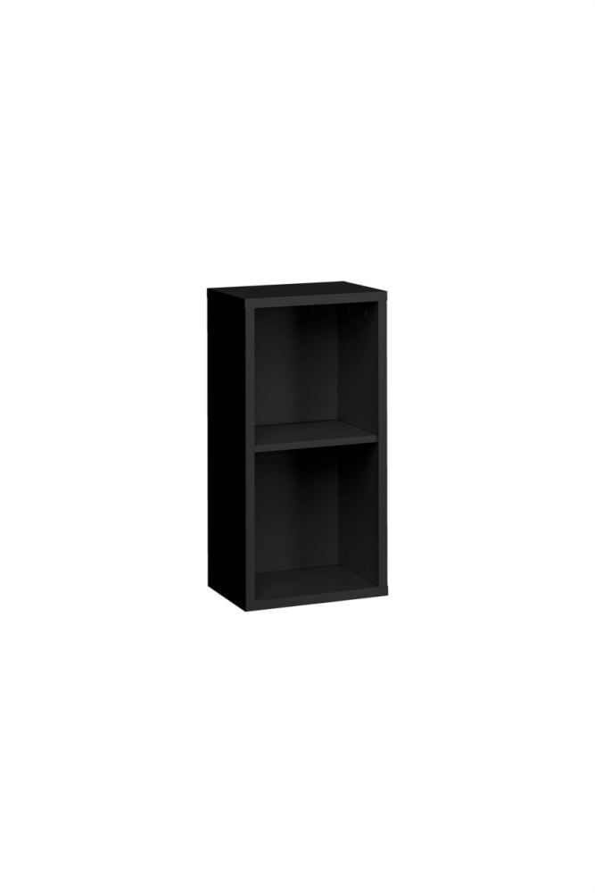 Wall shelf Trengereid 06, color: black - Dimensions: 70 x 35 x 25 cm (H x W x D), with two compartments