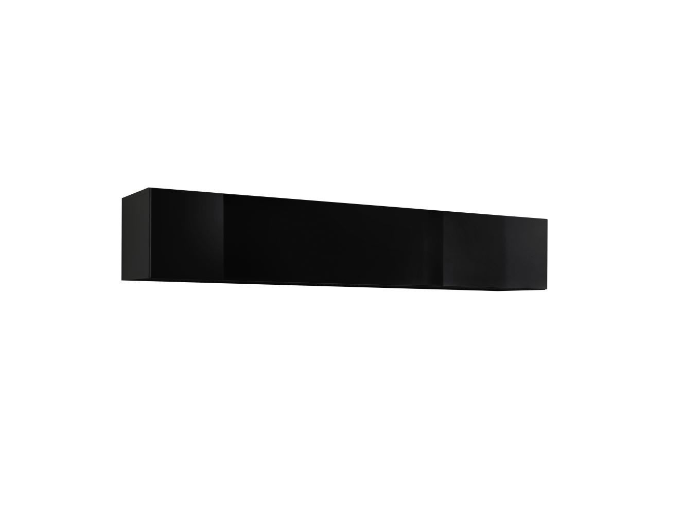 Modern wall cabinet Raudberg 36, color: black - Dimensions: 30 x 160 x 29 cm (H x W x D), with push-to-open function