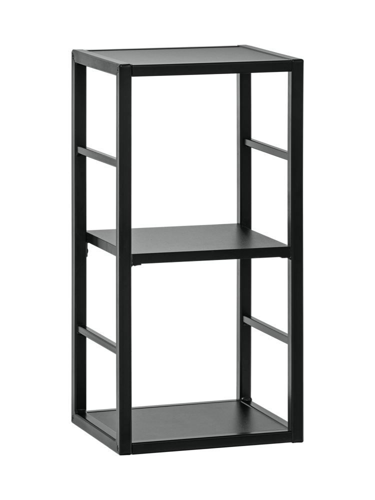 Bookcase Nodeland 04, Metal Colour: Black - Measurements: 60 x 30 x 25 cm (H x W x D), with two compartments.