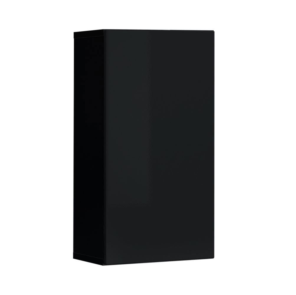 Neutral wall cabinet Möllen 02, color: black - Dimensions: 60 x 30 x 25 cm (H x W x D), with push-to-open function