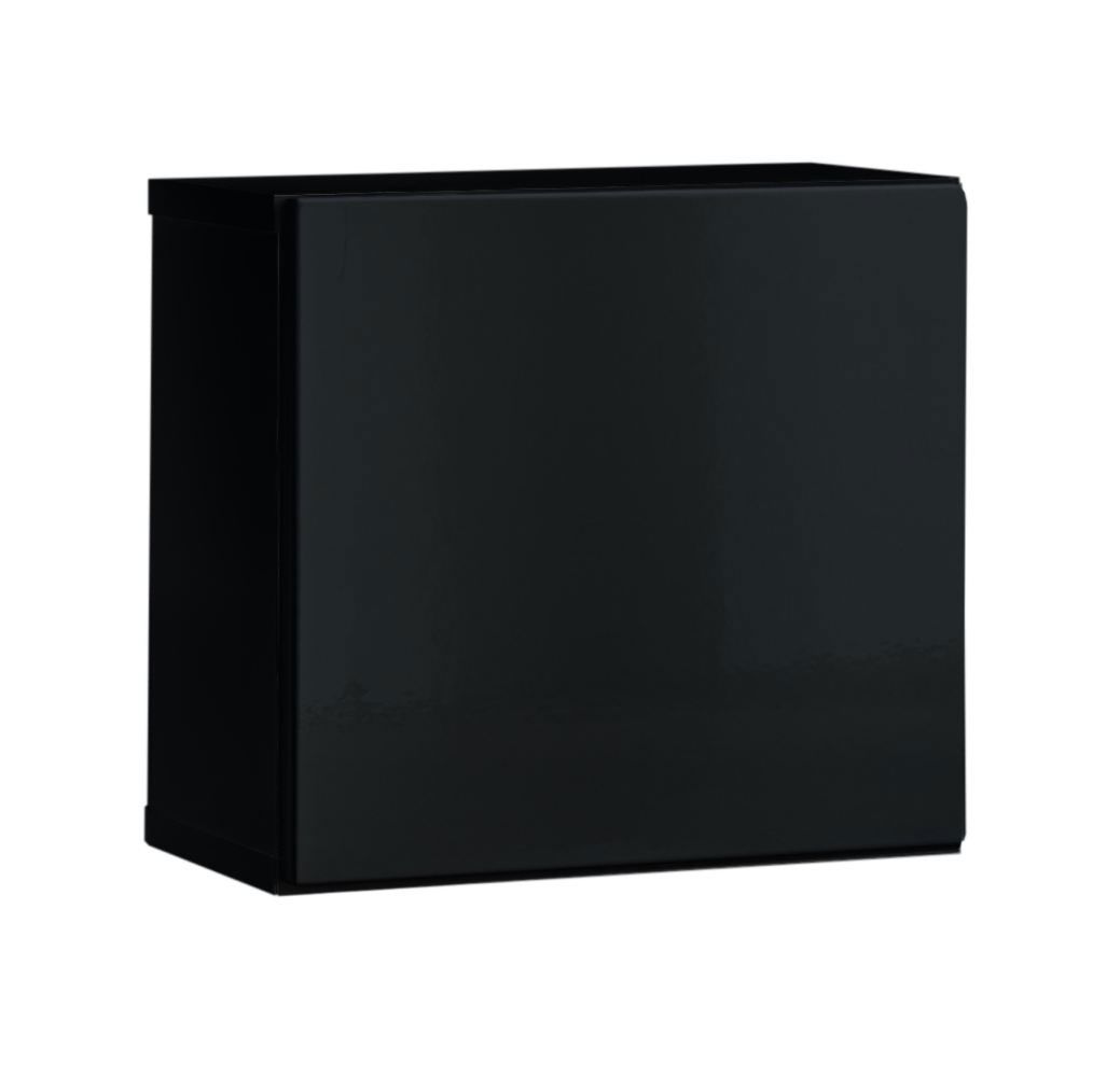 Wall cabinet with push-to-open function Möllen 06, color: black - Dimensions: 30 x 30 x 25 cm (H x W x D)