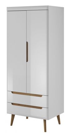 Cabinet with two drawers Cathcart 11, Colour: Oak Riviera / White - Measurements: 197 x 80 x 56 cm (H x W x D)