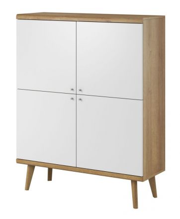 Chest of drawers Maryhill 08, Colour: Oak Riviera / White - Measurements: 134 x 107 x 40 cm (H x W x D)