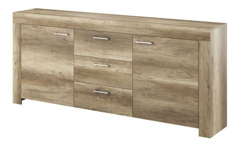 Chest of drawers with four compartments Totnes 05, Colour: Light Brown - Measurements: 86 x 200 x 40 cm (H x W x D)