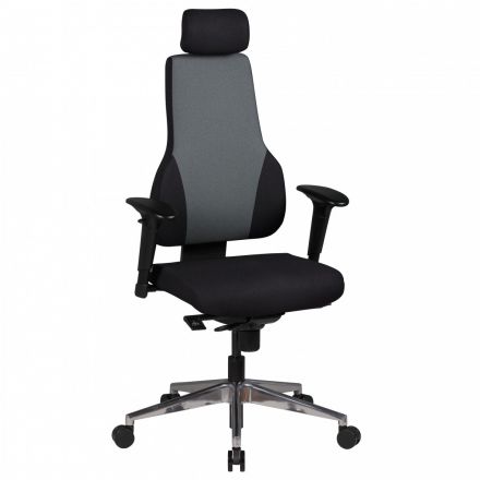 Office swivel chair with tilting headrest Apolo 57, color: black / grey, backrest height adjustable in 5 steps