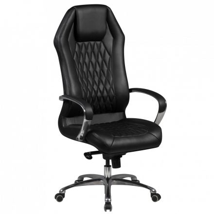 High-quality executive chair with high backrest Apolo 64, color: black / chrome