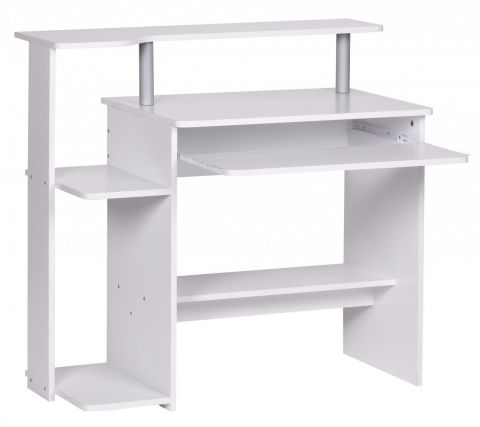 Small desk Apolo 141, color: white, with keyboard drawer - Dimensions: 48 x 94 cm (W x D)