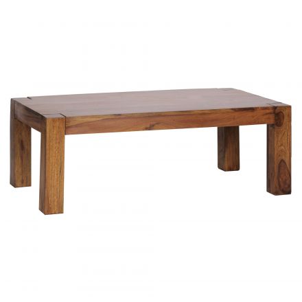 Living room table made of Sheesham solid wood Apolo 158, color: Sheesham - Dimensions: 40 x 60 x 110 cm (H x W x D), with unique wood grain