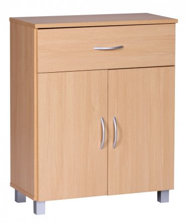 Small chest of drawers, color: beech / grey - Dimensions: 75 x 60 x 30 cm (H x W x D), versatile use