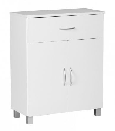 Narrow chest of drawers, color: white / grey - Dimensions: 75 x 60 x 30 cm (H x W x D), versatile use