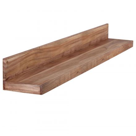Large wall shelf made of solid acacia wood, color: acacia - Dimensions: 17 x 160 x 24 cm (H x W x D), handmade
