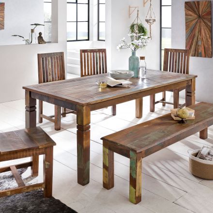 Dining room table made of solid mango wood, color: mango - Dimensions: 120 x 70 cm (W x D)