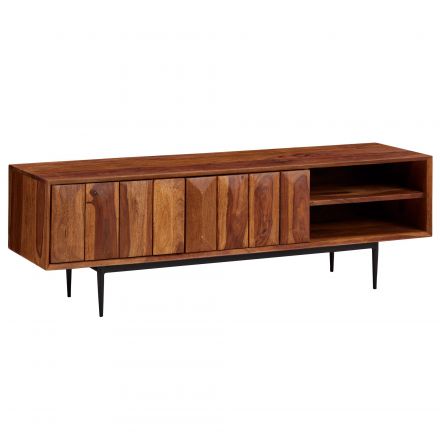 TV base cabinet / lowboard made of Sheesham solid wood, color: Sheesham - dimensions 42 x 123 x 35 cm (H x W x D)