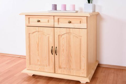 Sideboard Pipilo 16, 2 drawer, 2 door, solid pine wood, clearly varnished -  H88 x W95 x D54 cm