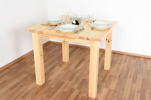 Dining table solid pine wood wood wood wood wood Natural Turakos 103 (angular) - 90 x 90 cm (W x D)