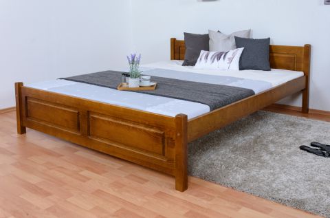 Double bed/Guest Bed Pine solid wood color Oak Rustic 77, incl. Slat Grate - 160 x 200 cm (W x L)