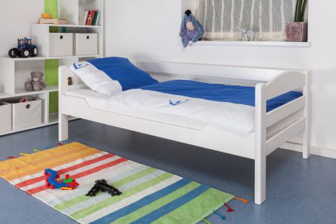 Children's bed / kid bed "Easy Premium Line" K1/n Sofa, solid beech wood, White lacquered - measurements: 90 x 200 cm