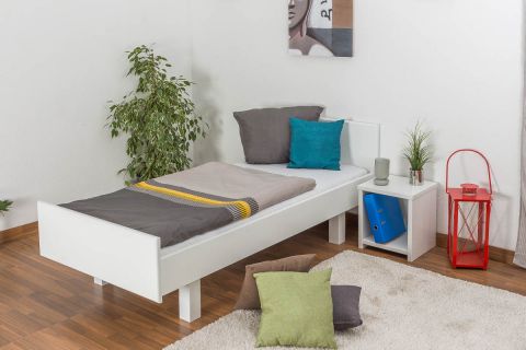 Single bed / Guest bed 116, solid beech wood, white finish - 90 x 200 cm