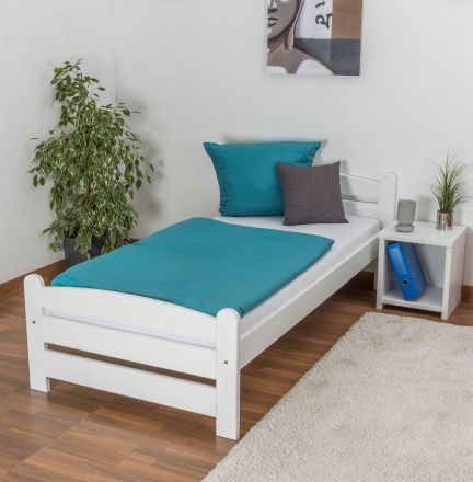 Single bed / Guest bed 118, solid beech wood, white finish - 90 x 200 cm