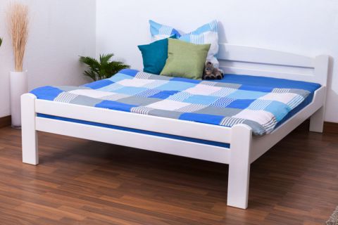 Double bed "Easy Premium Line" K4, solid beech wood, white - 160 x 200 cm