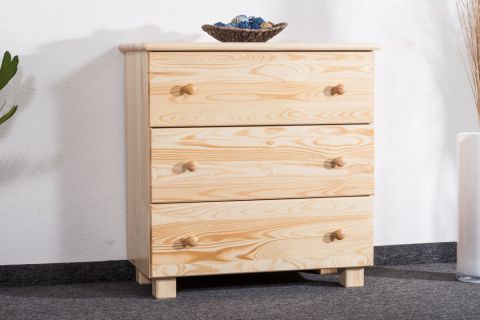 Chest of drawer Pine solid wood nature 001 - Dimensions 80 x 80 x 42 cm (H x W x D)