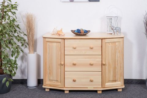 Chest of drawers solid pine wood wood wood wood wood Natural 054 - Dimension 78 x 118 x 47 cm (H x W x D)