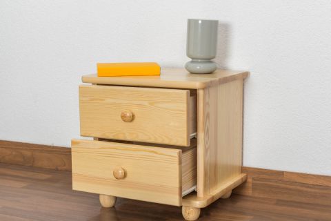 Bedside table solid, natural pine wood Junco 133 - Dimensions 41 x 42 x 35 cm