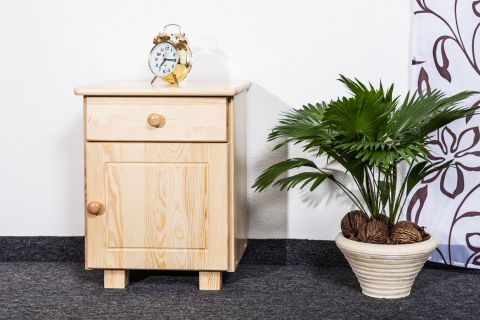 Bedside table solid, natural pine wood 001 - Dimensions 54 x 43 x 33 cm  (H x B x T)