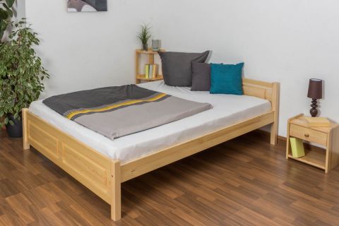 Double bed / Day bed solid, natural pine wood 77,includes slatted frame - Dimensions 160 x 200 cm
