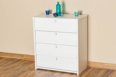Shoe cabinet solid pine wood, in a white paint finish Junco 221 - Dimensions 80 x 72 x 40 cm