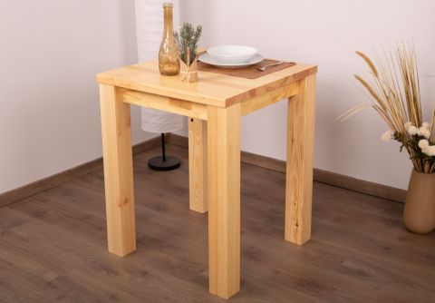 Dining table solid pine wood natural Turakos 101 (angular) - Measurements 60 x 60 cm (W x D)