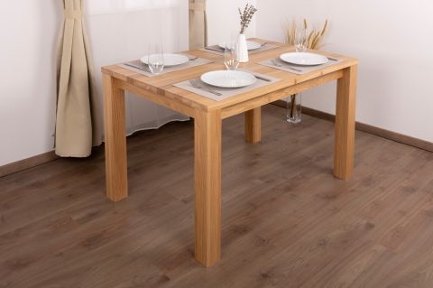 Dining table solid oak natural oriole 105 (angular) - Measurements 120 x 80 cm (W x D)