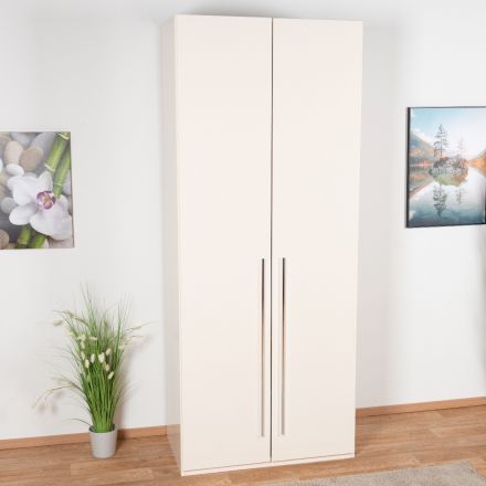 Hinged door closet / closet Siumu 02, Colour: Beige / Beige high gloss - 224 x 92 x 56 cm (H x W x D)