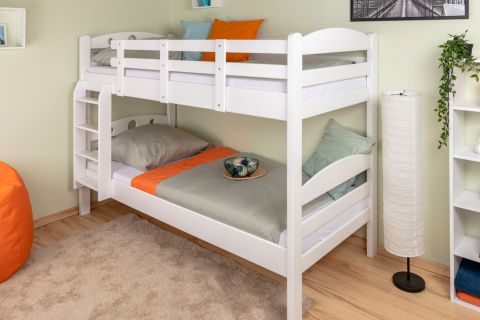 Bunk bed for adults "Easy Premium Line" K18/n, headboard with holes, solid white beech - 90 x 200 cm, (L x W) divisible