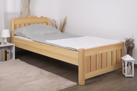 Single bed / Guest bed solid pine wood, Natural Turakos 92 - Measurements 90 x 200 cm