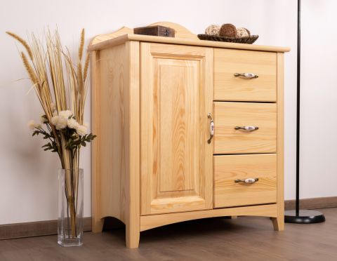 Chest of drawers solid pine wood natural Turakos 74 - Measurements 86 x 80 x 42 cm (H x W x D)