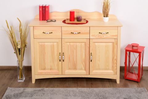 Chest of drawers solid pine wood natural Turakos 73 - Measurements 97 x 123 x 42 cm (H x W x D)