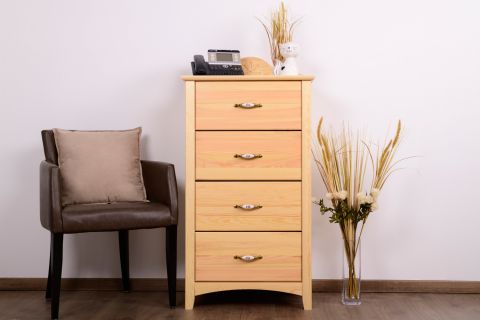 Chest of drawers solid pine wood natural Turakos 70 - Measurements 119 x 60 x 42 cm (H x W x D)